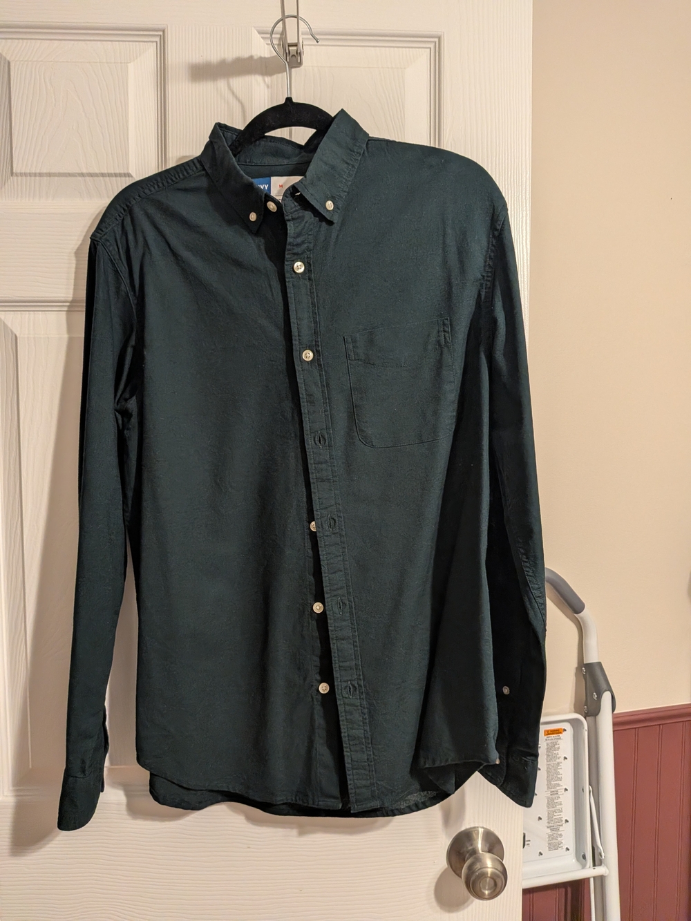 Old Navy Dark Green Long-Sleeve Button-Down Shirt